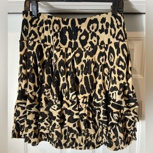 INC International Concepts~Animal Print~Semi-Sheer~Ruffled~Mini Skirt~Size L